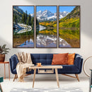 Maroon Bells Wall Art – Framed Snowy Mountain Canvas by MyGreatCanvas | Canvas Wall Art Prints | Photo Prints & Wall Decor