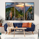 Mountain Sunset Panoramic Wall Art Canvas Print – Framed