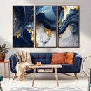 Blue Marble Wall Art Canvas Print – Framed Gold Veins by MyGreatCanvas | Canvas Wall Art Prints | Photo Prints & Wall Decor