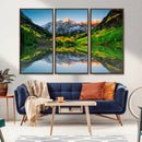 Sunrise Maroon Bells Lake Wall Art Canvas Print – Framed Elk