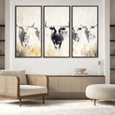 Texas Longhorn Wall Art Canvas Print – Rustic Western Bull