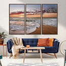 Ocean Sunset Wall Art Canvas Print – Framed Sandy Shore