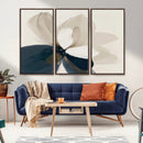 Minimal Flower Wall Art Canvas Print – Framed Beige Bloom