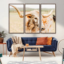Texas Longhorn Wall Art Canvas Print – Framed Spotted Cow