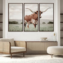 Texas Longhorn Wall Art Canvas Print – Framed Spotted Cattle by MyGreatCanvas | Canvas Wall Art Prints | Photo Prints & Wall Decor