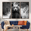 Grizzly Bear Wall Art Canvas Print – Framed Black White by MyGreatCanvas | Canvas Wall Art Prints | Photo Prints & Wall Decor