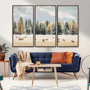 Elk Herd Wall Art – Framed Snowy Forest Canvas Artwork, by MyGreatCanvas | Canvas Wall Art Prints | Photo Prints & Wall Decor