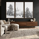 Ski Lift Wall Art – Framed Snowy Mountain Canvas Artwork by MyGreatCanvas | Canvas Wall Art Prints | Photo Prints & Wall Decor