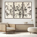 Running Horses Wall Art Canvas Print – Framed Galloping Herd
