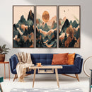 Wood Mountain Landscape Wall Art Canvas Print – Framed