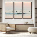 Pastel Ocean Wall Art Canvas Print – Framed Soft Sunset Calm