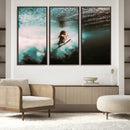 Vibrant Aquatic Motion Wall Art Canvas Print – Framed