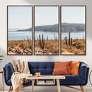 Desert Lake Wall Art – Framed Cactus Mountain Canvas by MyGreatCanvas | Canvas Wall Art Prints | Photo Prints & Wall Decor