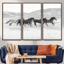 Wild Horses Running Wall Art Canvas Print, Framed Black by MyGreatCanvas | Canvas Wall Art Prints | Photo Prints & Wall Decor