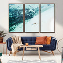 Minimal Beach Wall Art – Framed Ocean Swimming Canvas by MyGreatCanvas | Canvas Wall Art Prints | Photo Prints & Wall Decor