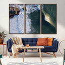 Ocean Wave Wall Art – Aerial Coastal View Canvas Artwork, by MyGreatCanvas | Canvas Wall Art Prints | Photo Prints & Wall Decor