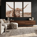 Longhorn Cow Wall Art Canvas Print – Framed Texas Ranch