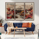 Modern Japanese Wall Art Canvas Print – Framed Abstract