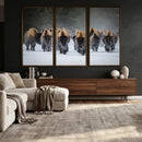 Bison Herd Wall Art Canvas Print, Framed Rustic Wildlife by MyGreatCanvas | Canvas Wall Art Prints | Photo Prints & Wall Decor