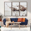 Longhorn Wall Art Canvas Print – Framed Western Cow Rustic