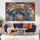Tree Rings Wall Art Canvas Print – Framed Petrified Wood
