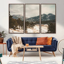 Mountain Landscape Wall Art Canvas Print – Framed Snowy