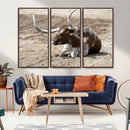 Texas Longhorn Wall Art Canvas Print – Framed Country Living