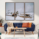 Bison Wildlife Wall Art Canvas Print – Framed Snowy Prairie
