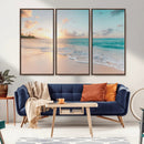 Beach Sunset Wall Art Canvas Print – Framed Ocean Waves