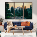 Mountain Wall Art Canvas Print – Framed Forest Serenity