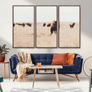 Bison Herd Wall Art Canvas Print – Framed Western Prairie by MyGreatCanvas | Canvas Wall Art Prints | Photo Prints & Wall Decor