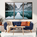 Mountain Lake Wall Art Canvas Print – Framed Toblacher See