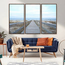 Beach Boardwalk Wall Art Canvas Print – Framed Coastal