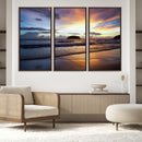 Beach Sunset Wall Art Canvas Print – Tropical Ocean Waves