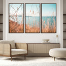 Coastal Grass Landscape Wall Art Canvas Print – Golden