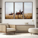 Western Cowboys Wall Art Canvas Print – Rustic Prairie