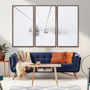 Ski Lift Wall Art Canvas Print – Snowy Alpine Landscape