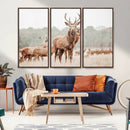 Rustic Nature Wall Art Canvas Print – Stag Woodland Framed