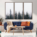 Foggy Forest Wall Art Canvas Print – Framed Misty Pines