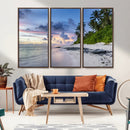 Tropical Beach Wall Art Canvas Print – Framed Sunset Glow