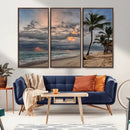 Tropical Storm Wall Art Canvas Print – Framed Moody Beach