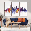 Atlanta Skyline Wall Art Canvas Print – Framed Colorful