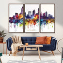 Atlanta Skyline Wall Art Canvas Print – Framed Colorful
