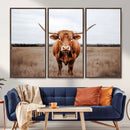 Longhorn Bull Wall Art Canvas Print – Framed Rustic by MyGreatCanvas | Canvas Wall Art Prints | Photo Prints & Wall Decor