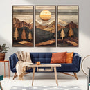Wooden Mountain Layers Art – Rustic Pine Tree Landscape by MyGreatCanvas | Canvas Wall Art Prints | Photo Prints & Wall Decor