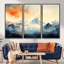 Warm Clouds Abstract Mountain Wall Art, Modern Landscape by MyGreatCanvas | Canvas Wall Art Prints | Photo Prints & Wall Decor
