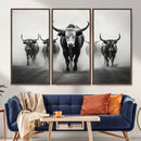 Texas Longhorn Wall Art Canvas Print, Framed Speckled Cow by MyGreatCanvas | Canvas Wall Art Prints | Photo Prints & Wall Decor