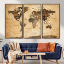 Push Pin World Map Canvas Print – Travel Tracker Wall Art