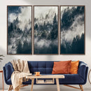 Foggy Pine Forest Wall Art – Framed Black White Nature by MyGreatCanvas | Canvas Wall Art Prints | Photo Prints & Wall Decor