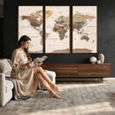 World Map Canvas Print – Framed Detailed Map of the World